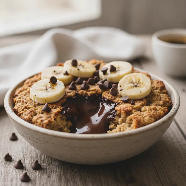 Baked Oats mit Schoko-Kern