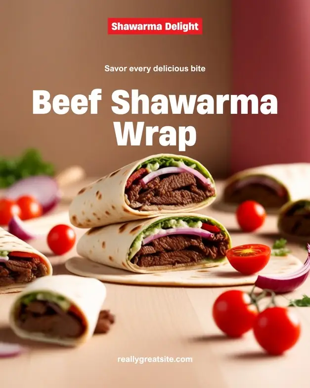 Beef Shawarma Wraps mit leichtem Tzatziki