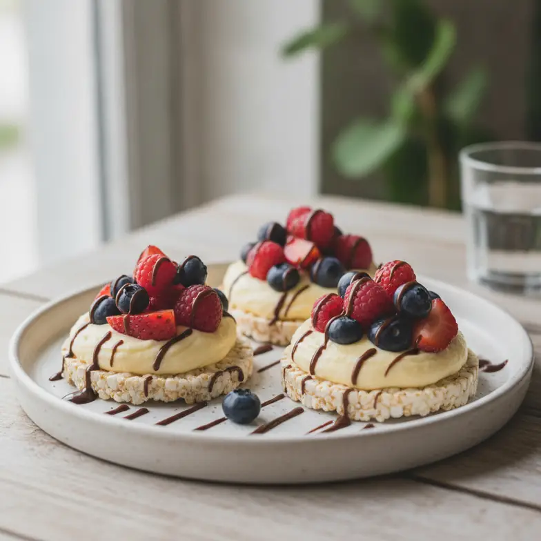 Beeren-Cheesecake-Reiswaffeln