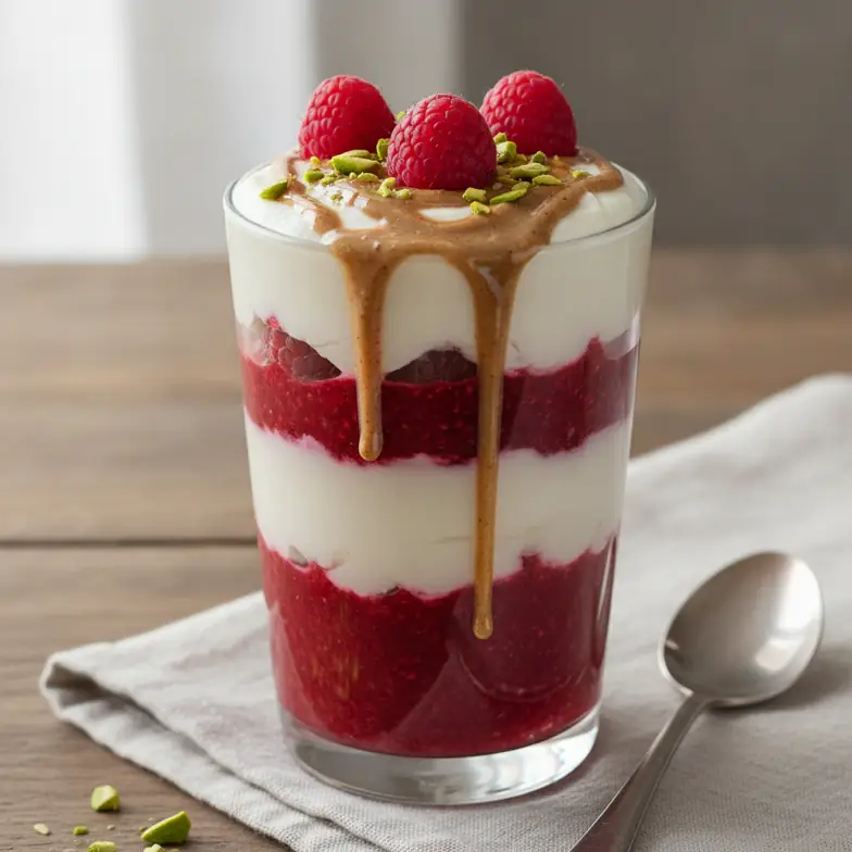 Cremiges Himbeer-Frühstück im Glas