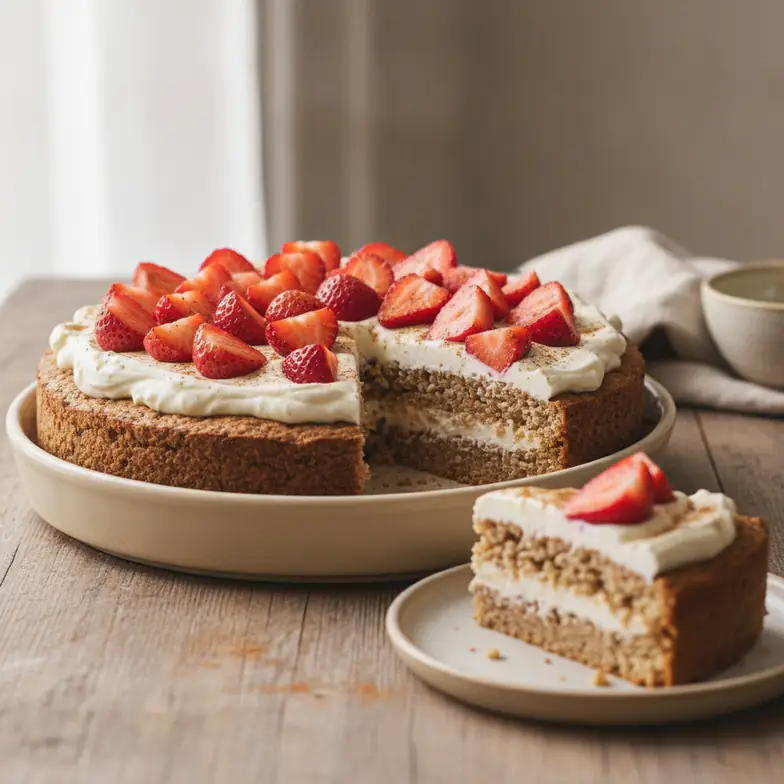 Erdbeer-Baked-Oats mit Skyr-Frosting