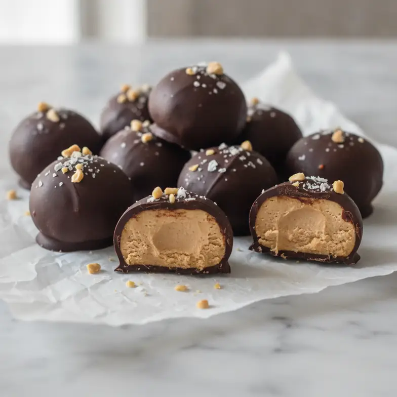 Erdnussbutter-Joghurt-Bites mit Schokohülle