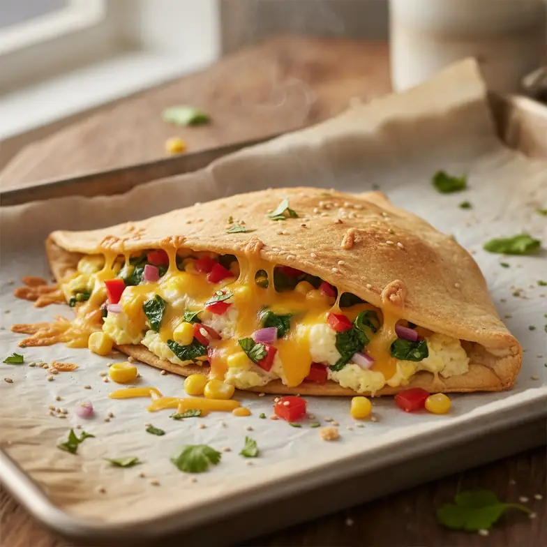 Frühstücks-Dreieck aus Tortilla