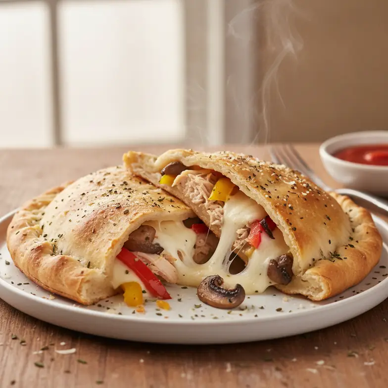 Gefüllte Hähnchen-Calzone mit Gemüse