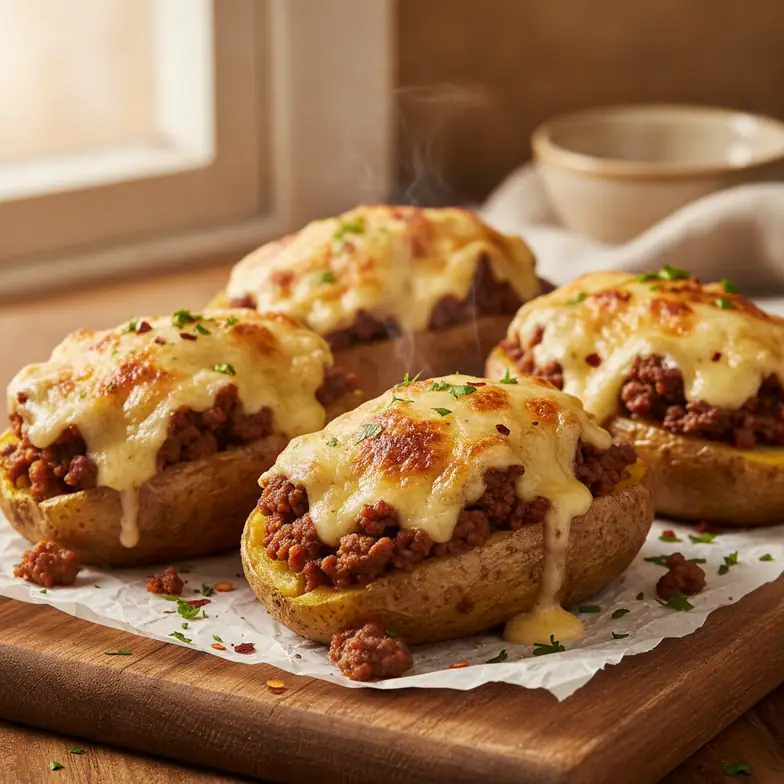 Gefüllte Kartoffeln mit Hackfleisch und Béchamel