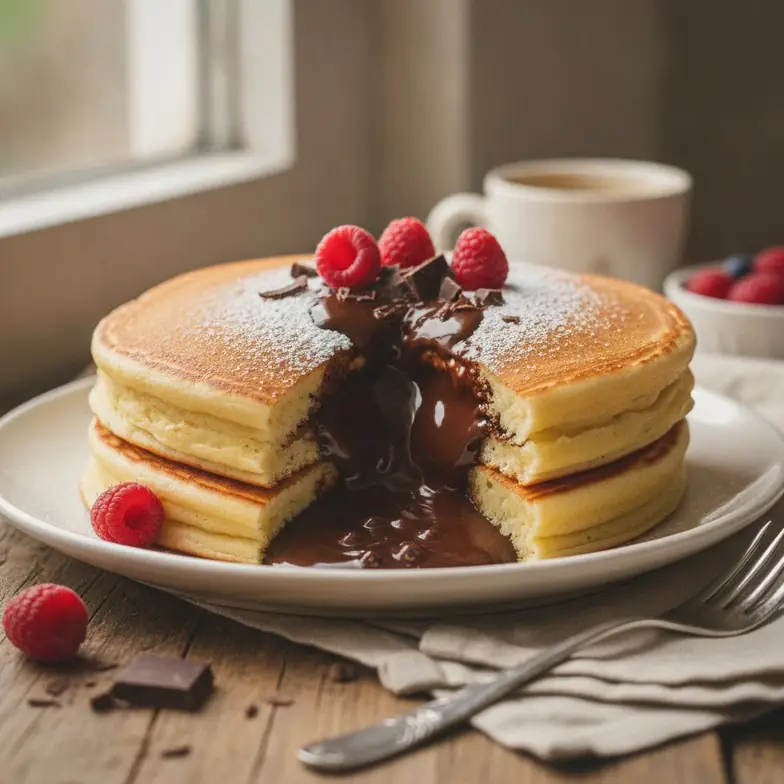 Gefüllter Schoko Pfannkuchen