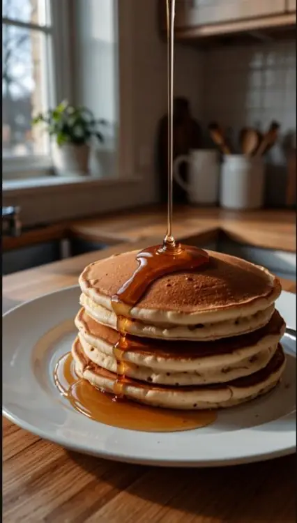 Goldene Sonntags-Pancakes ohne Pulver