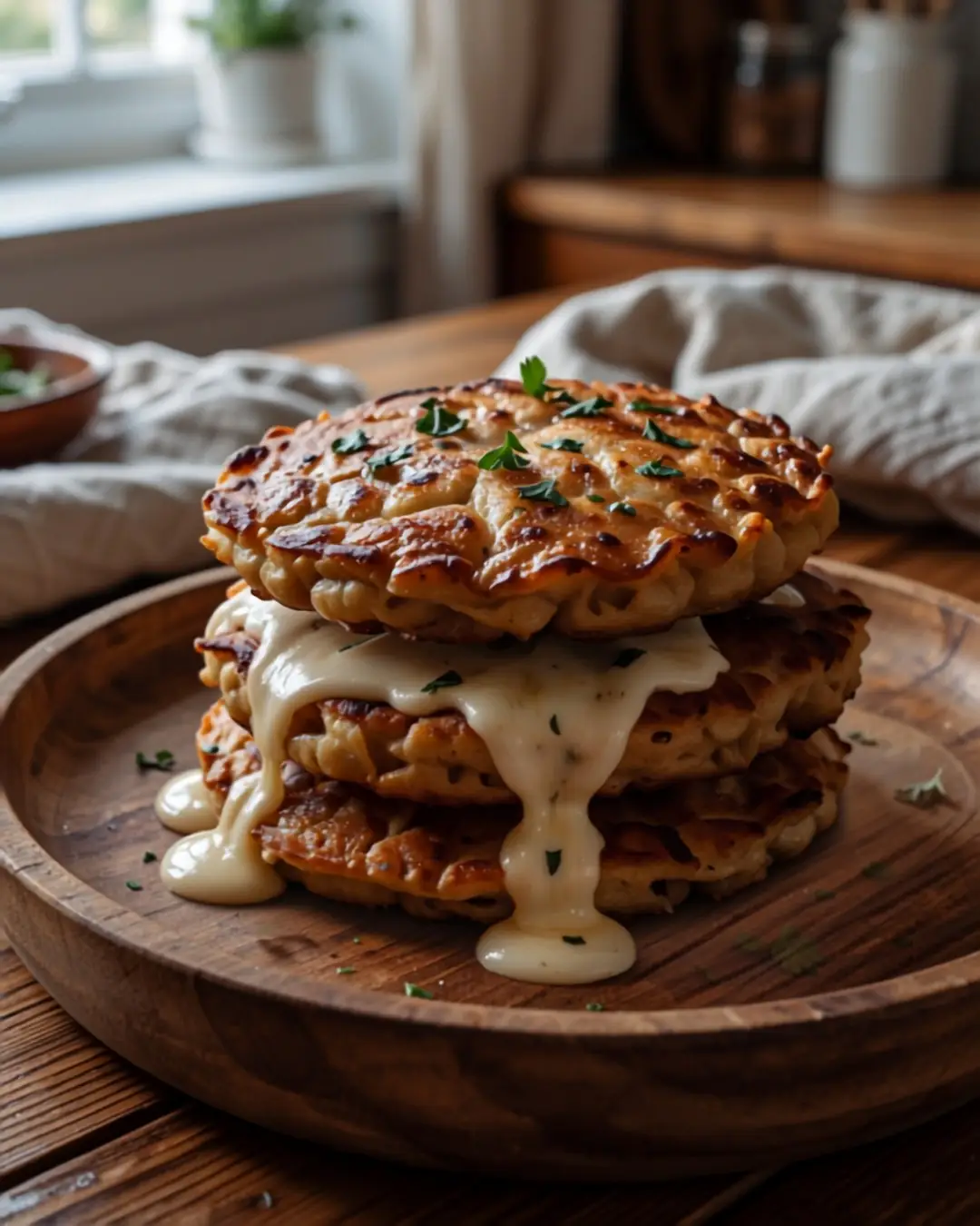 Herzhafte Kartoffel-Fladen mit Käse und Petersilie