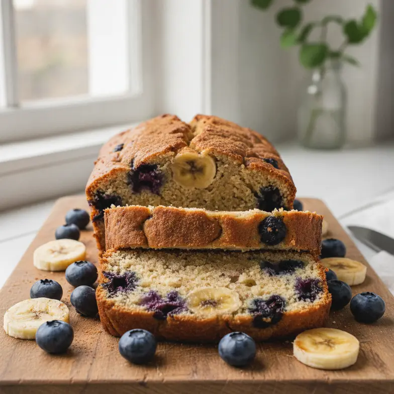 Joghurt-Bananen-Blaubeeren-Kuchen