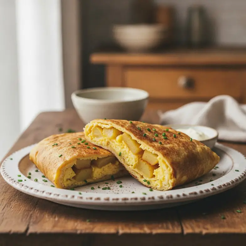 Kartoffel-Ei-Omelett-Wrap