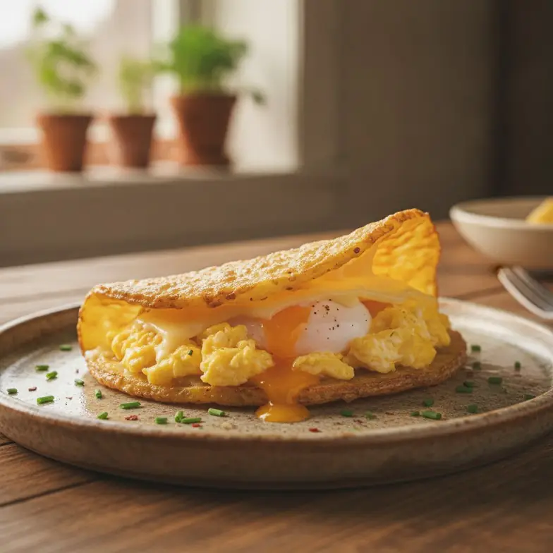 Kartoffel-Ei-Sandwich aus der Pfanne