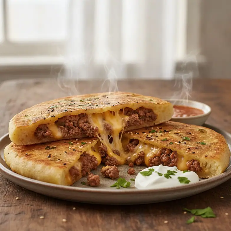 Kartoffel-Fladenbrot mit Hackfleischfüllung