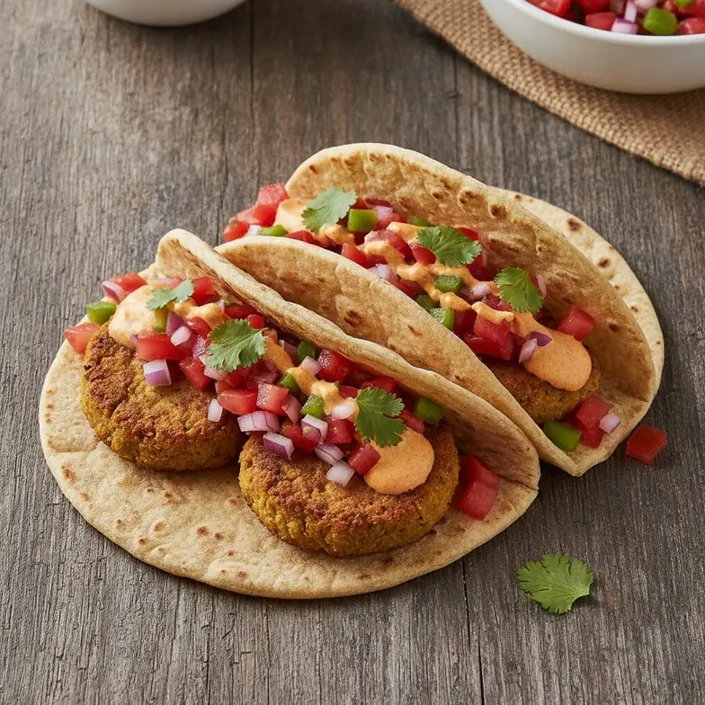 Knusprige Falafel-Tacos mit Harissa-Joghurt