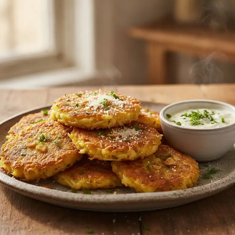 Knusprige Knoblauch-Parmesan Kartoffelrösti