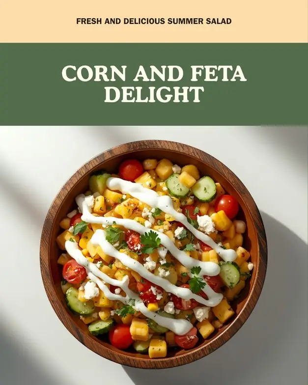 Knuspriger Mais-Feta-Salat mit Joghurt-Dressing