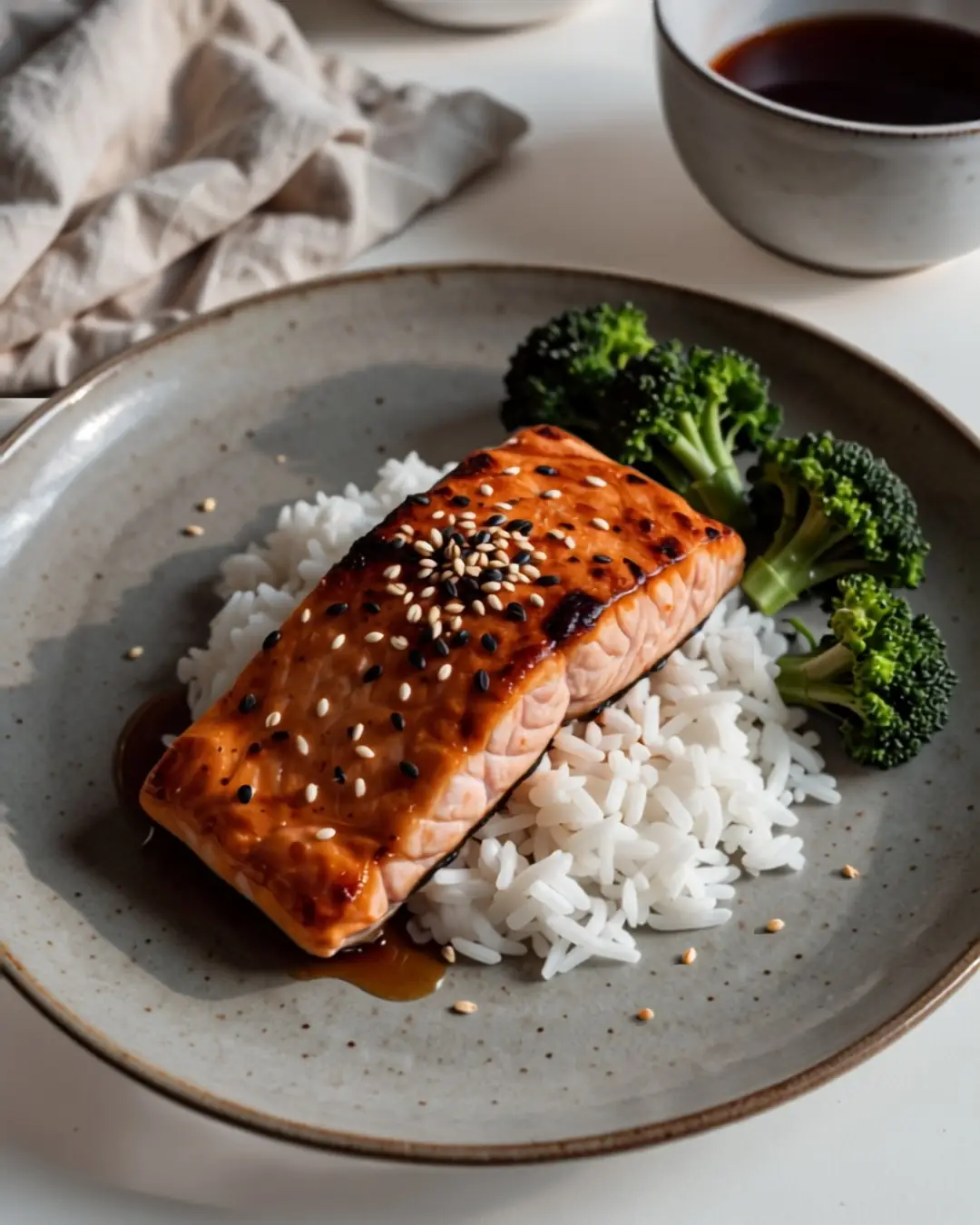 Lachs aus dem Ofen mit Honig-freiem Teriyaki