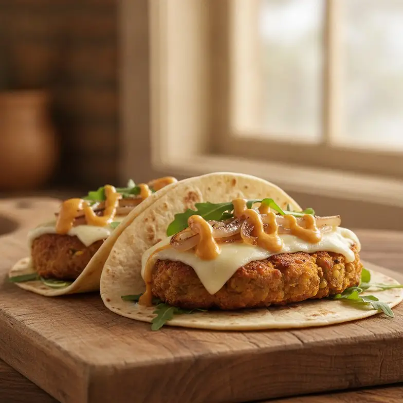 Linsen-Burger-Tacos