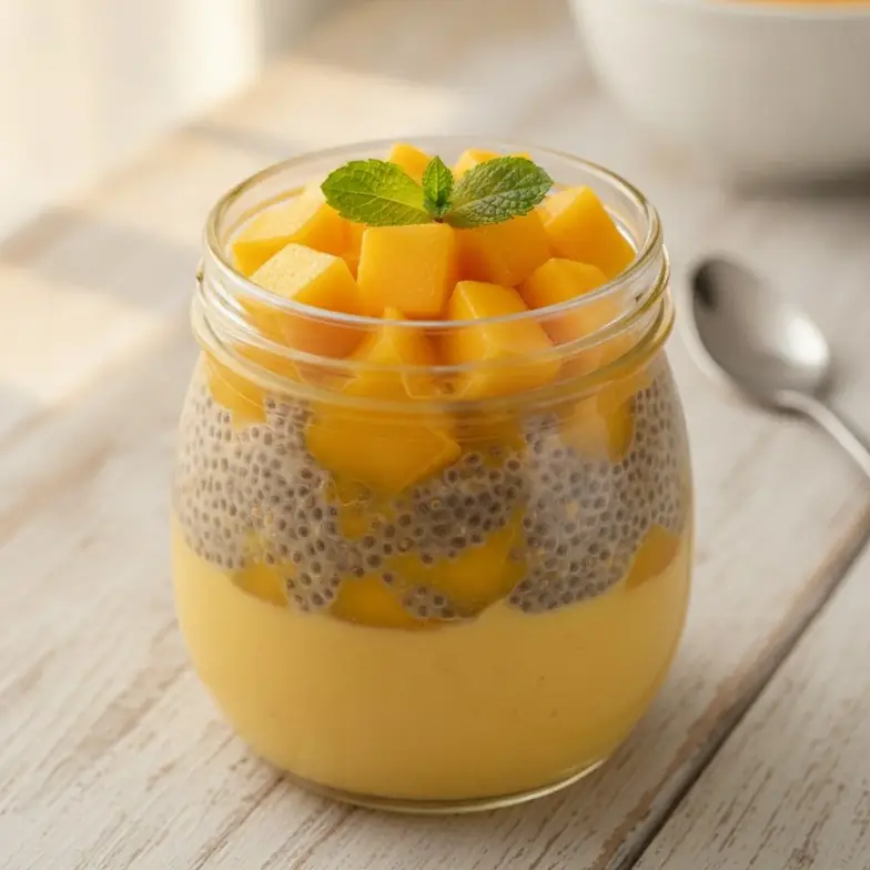 Mango Chia Pudding ohne zugesetzten Zucker