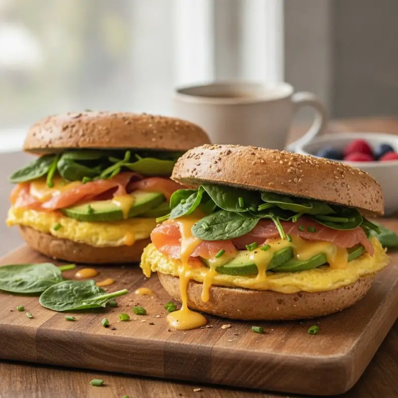 Protein Breakfast Bagel aus der Pfanne