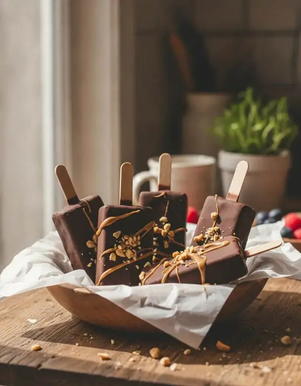 Protein-Eis am Stiel mit Schokohülle