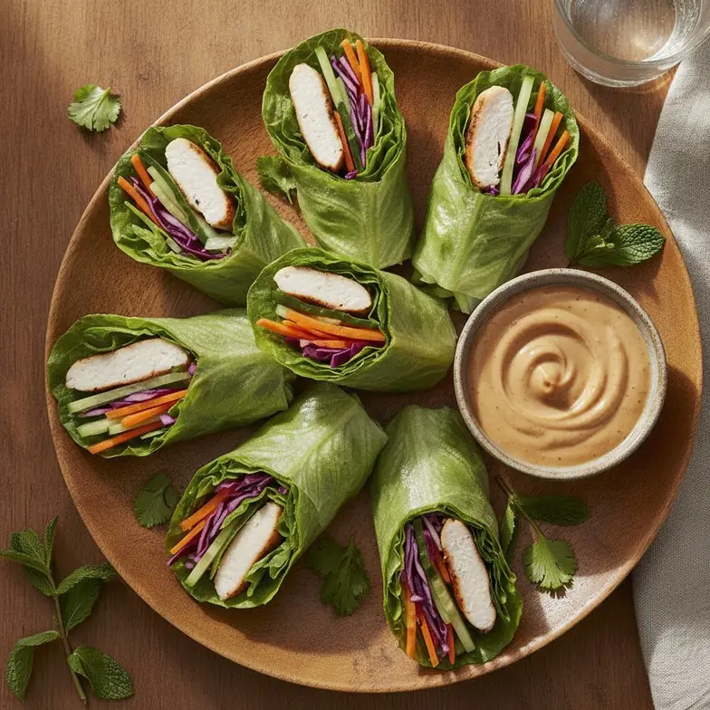 Protein-Salatrollen mit Hähnchen