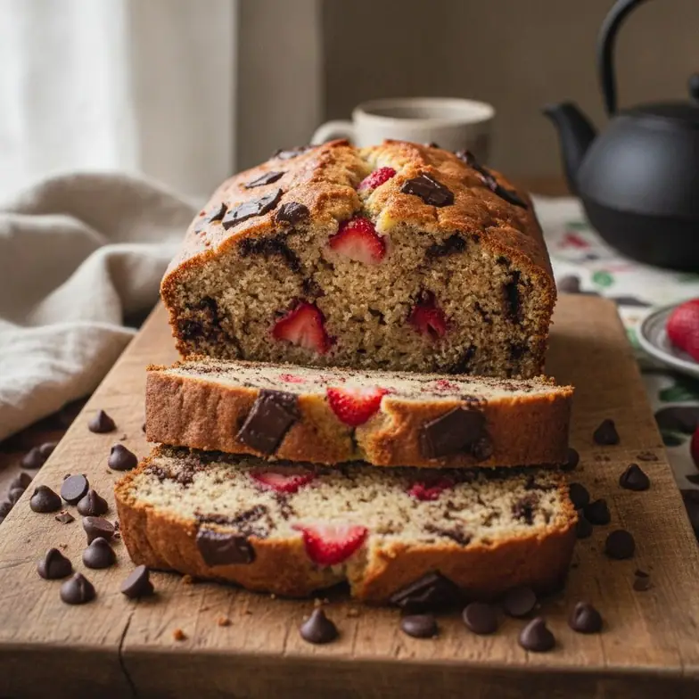 Protein Schoko-Erdbeer-Bananenbrot