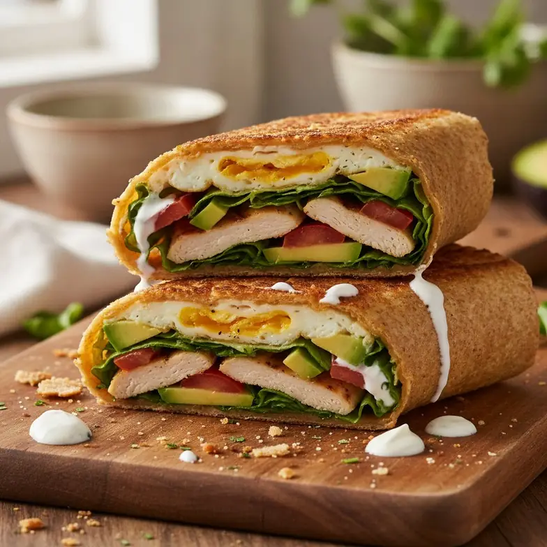 Protein-Wrap aus der Pfanne