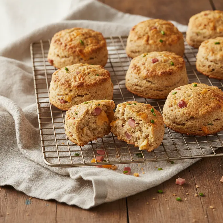 Schinken-Cheddar-Schnittlauch-Protein-Biscuits