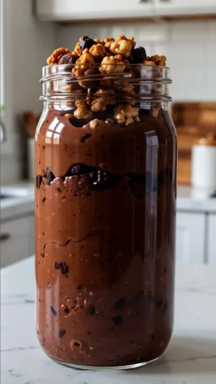 Schoko Crunch Overnight Oats ohne Zucker