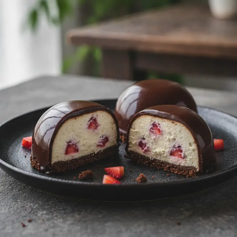 Schoko-Erdbeer-Cheesecake-Kuppeln