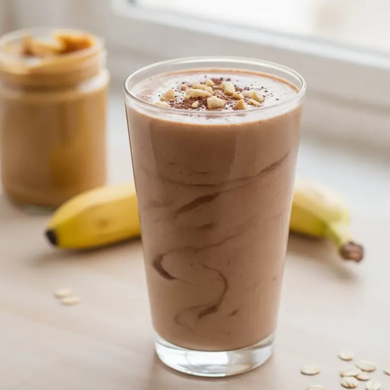 Schoko-Erdnuss-Protein-Shake ohne Pulver