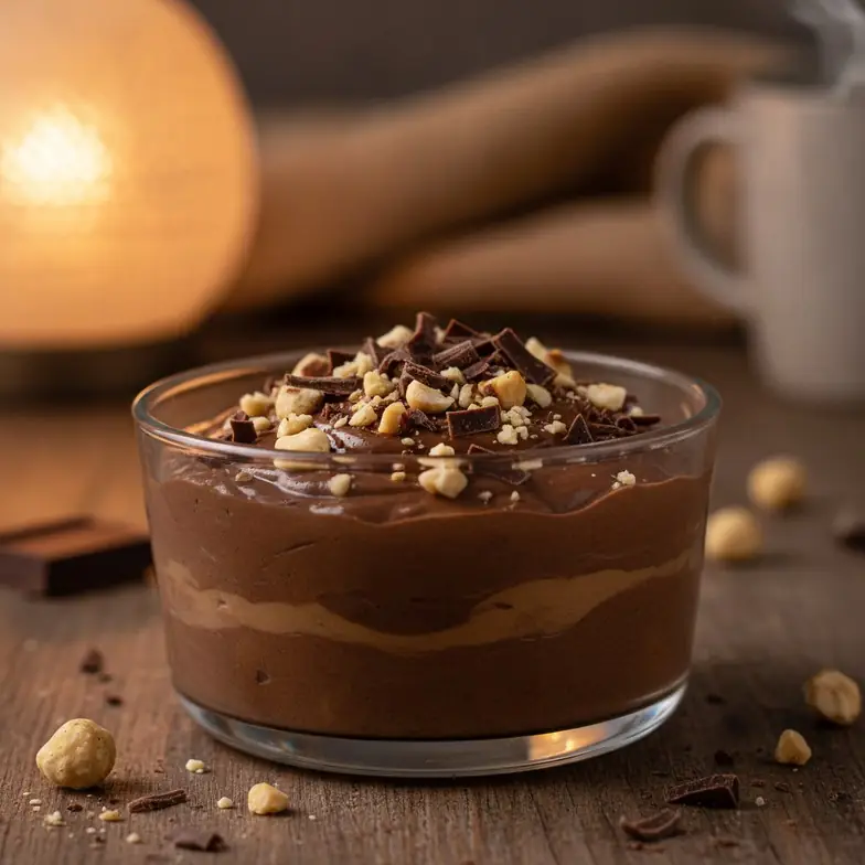 Schoko Haselnuss Protein Dessert