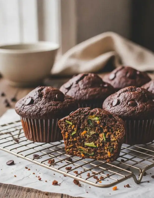 Schoko-Veggie-Muffins ohne Honig