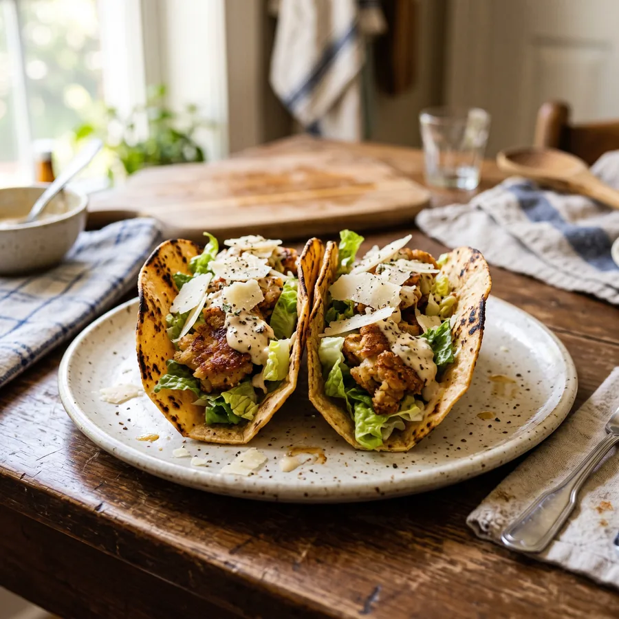 Smashed-Chicken-Caesar-Tacos
