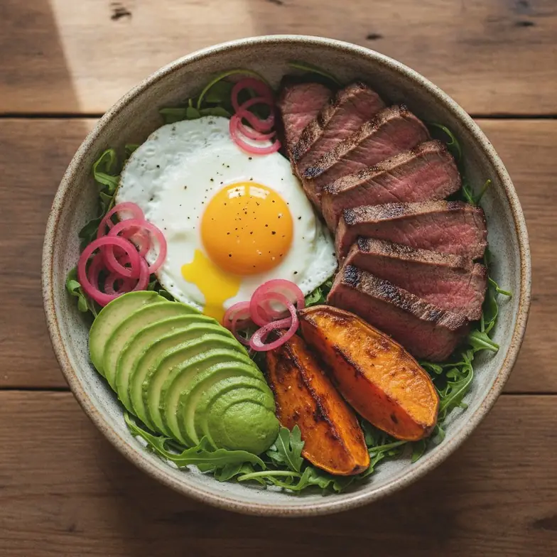 Steak-Bowl mit Süßkartoffel