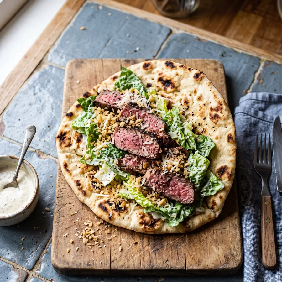 Steak-Caesar im Fladenbrot