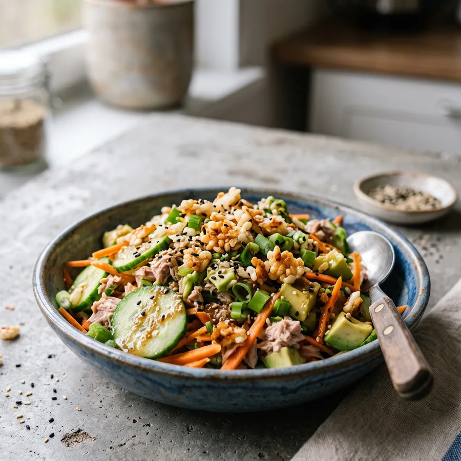 Thunfisch-Salat mit Crispy Rice