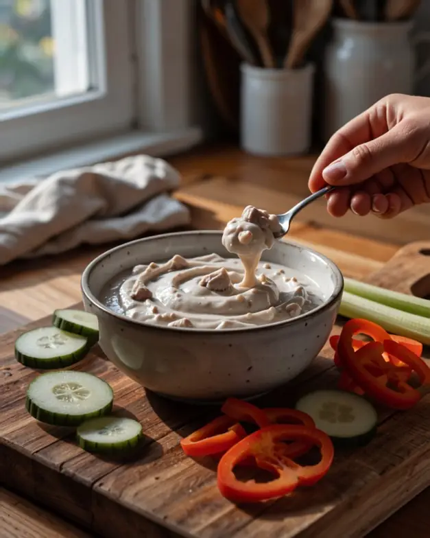 Thunfisch-Skyr-Creme mit Rohkost