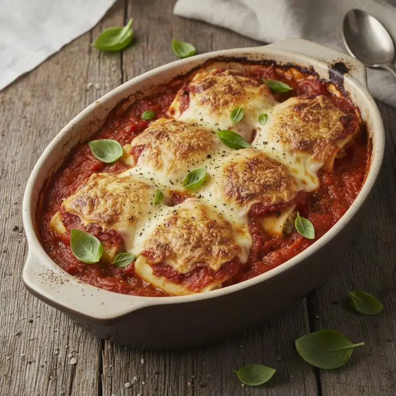 Vier-Käse-Rondelli mit Tomatensauce