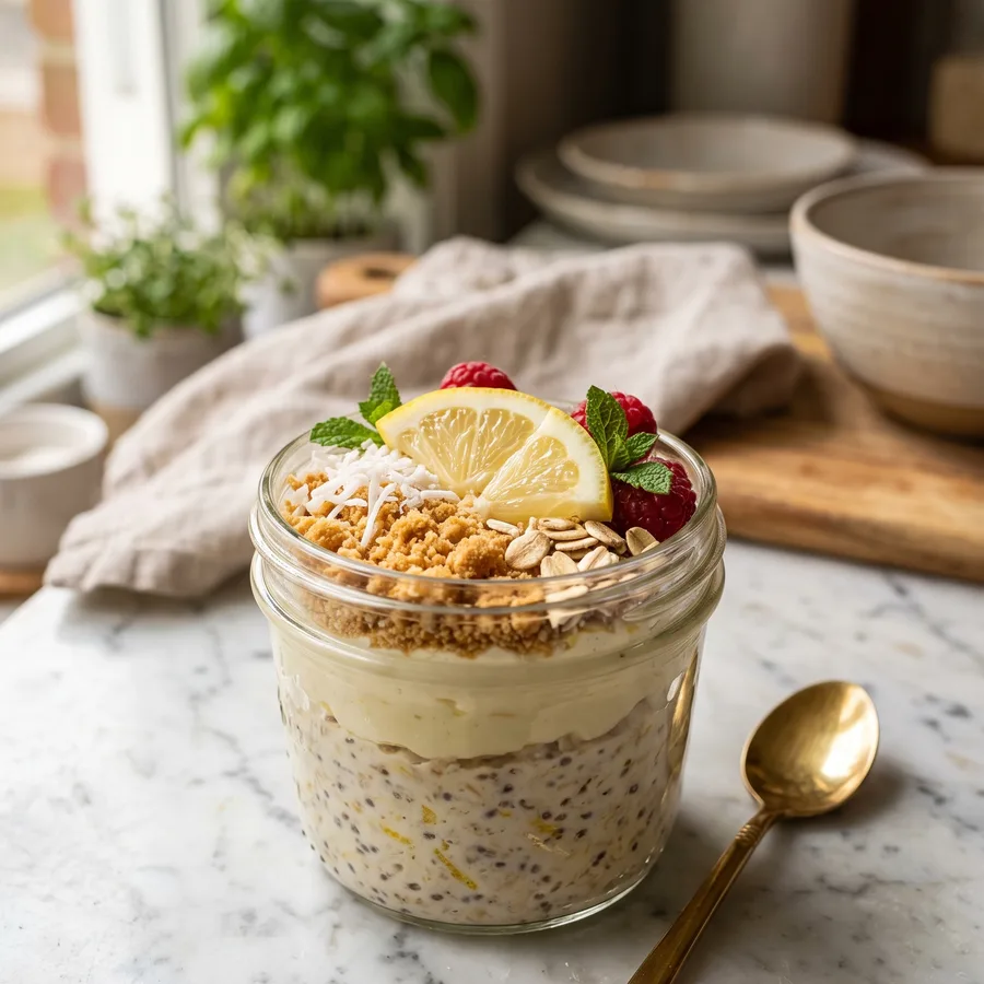 Zitronen-Käsekuchen-Overnight-Oats