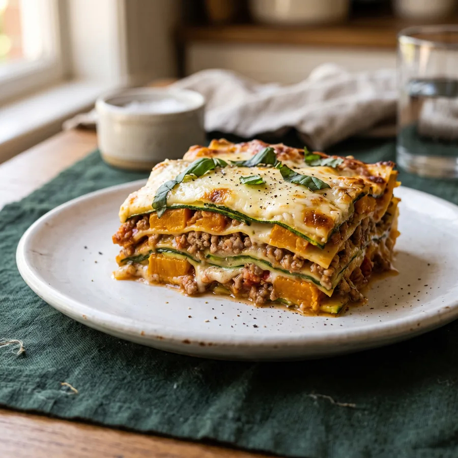 Zucchini-Kürbis-Lasagne